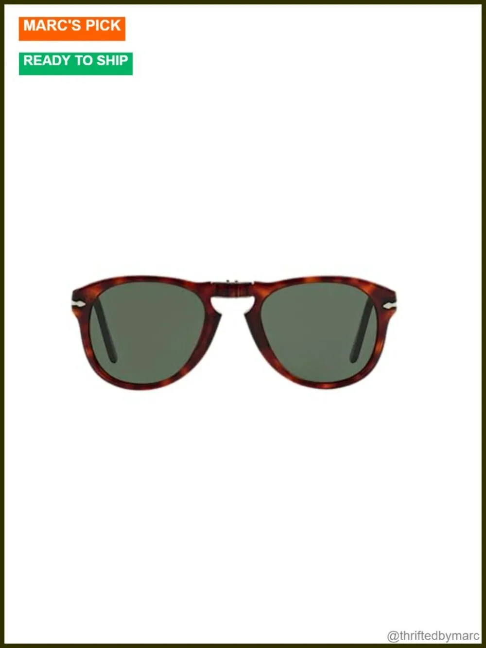Vintage Aviator Sunglasses Folding Havana Frame UV Protection
